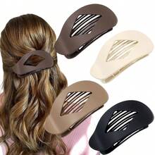 1 pieza/4 piezas/5 piezas/6 piezas Pinza de pelo de caimán grande de unicolor elegante mate y retro, con fijación de engranaje, antideslizante, para decorar el cabello, adecuado para uso diario, fiesta y reunión, accesorios para el cabello, pasadores para el cabello