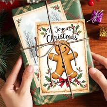 12pcs Festive Christmas Postcards - Retro Xmas Tree, Snowman, Reindeer & Gingerbread Man Greeting Card, Wall Art Prints For Home Room Decor, Aesthetic Pictures, No Envelope