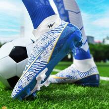 STARNOVO Dual Star Football Shoes, Men & Women Outdoor Sports Shoes, Knitted Collar Design Fashionable Wrap-Around Comfortable Breathable Lining, Long Studs Durable Outsole Suitable For Outdoor Football Training & Matches, Youth World Cup Professional Football Shoes (This Is A Standard Size, If Your Foot Type Is Slim, Please Order 1 Size Smaller, If Your Foot Type Is Wide, Please Order 1 Size Larger)