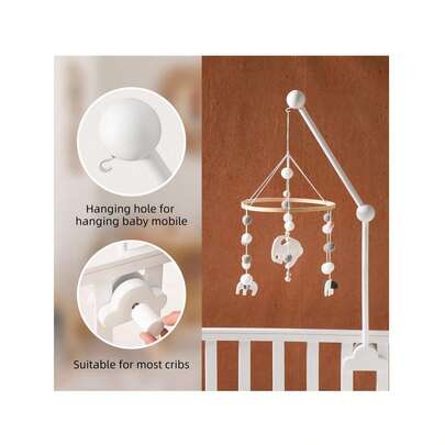 Wooden Baby Crib Accessories - Hanging Cradle Toy, Easy-To-Install Crib Frame, Multi-Color Solid Wood Stand, Cradle Hooks, Cloud-Shaped Cradle Hooks