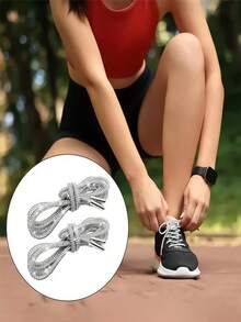 قطعتان من أربطة الأحذية الفاخرة المرصعة بالراين بطول 100 سم، أربطة أحذية/قبعات مرصعة بالراين مستديرة، عصرية ولامعة، أربطة أحذية رياضية مزينة بالكريستال