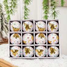 6cm/12pcs Creative Handmade Macaron Series Christmas Balls, Christmas Tree Ornaments, Christmas Decorations Home Decor Room Decor Winter