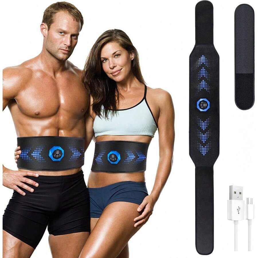 1pc Muscle Fitness Belt With Display, 200mAh, Fitness Abdominal Belt, Abdominal Trainer, Smart Abdominal Patch Fitness Device, Slouchy Fitness Belt Fitness Equipment, Smart Massage Patch Abdominal Massage Device - Multicolor - View 1