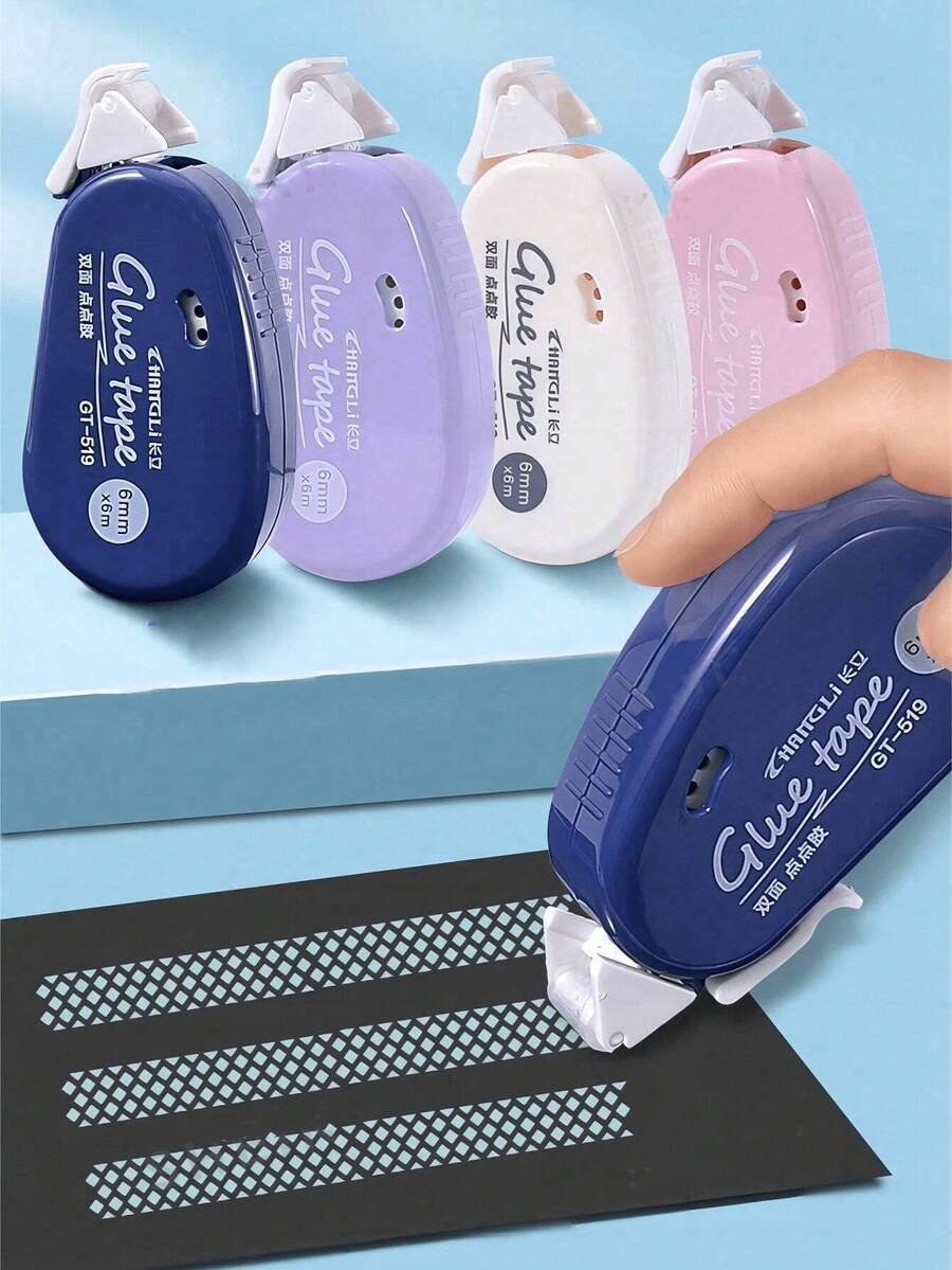 1/3 Double-Sided Adhesive Tape, Acid Free File , DIY Clip Art Collage Album, School Stationery Supplies Roll Tape, Permanent Tape Roll Roller, Very Suitable For Craft And Clip Art Tape Dispenser (Color Random)