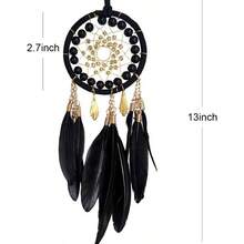 Black Dream Catcher Rear View Mirror Hanging Decor Handmade Small Car Charms Pendant
