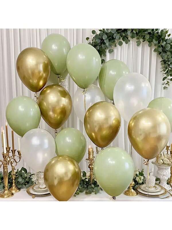 15 balões dourados de 30 cm na cor abacate, decoração para festa de aniversário, balões de festa, balões temáticos para festa, decoração de casamento, noivado, aniversário, acessórios para fotos, sem necessidade de energia