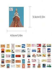 50 Stücke japanische Reisekultur Aufkleber für Laptop, Gepäck, Helm, Sammelalbum, Dekoration, DIY Graffiti Aufkleber