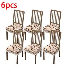 1/2/4/6pcs Printed Stretch Removable & Washable Dining Chair Seat Covers Room Decor Home Decor