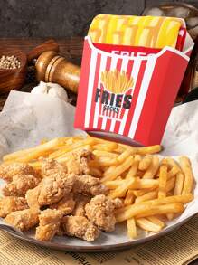 1 Pair Novelty French Fry Box Design Crew Socks, 2025 Autumn/Winter New Unisex Long Socks, Creative Food Inspired Design, Soft & Comfortable, Perfect Gift For Back To School, Birthday, Thanksgiving, Halloween, Christmas, Carnival, Valentine's Day, Family Gathering, Party, Fashionable & Casual Everyday Wear, Fall