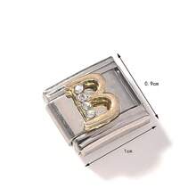 1/5/10pcs Elegant Zirconia Inlaid 26 English Letter Pendant Modules - Can DIY Bracelets, Bangles, Rings, Ideal Gift Choice