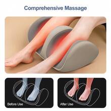 3D足部按摩器，促进血液循环，放松身心，具有深度揉捏和加热功能，腿部按摩器，是送给父母和朋友的理想礼物。 - 卡其色 - 查看 4