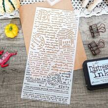 1pc Vintage English Phrase Template, 9.84x4.72 Inches, Reusable Extra Large Size For DIY Scrapbooking, Diary Decoration, Greeting Card Making, Accounting Materials - White - View 1