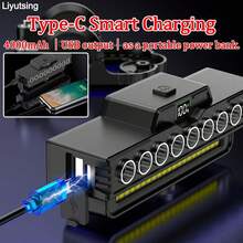 9 LED Ultra-Bright Bike Headlight With Horn: High/Low Beam, 21 SMD, Pedestrian Friendly,Type-C Rechargeable, 7 Lighting Modes, 4000mAh Portable Charger, Power Bank, 120dB Bell, Perfect For Mountain & Road Bikes, Night Riding, Best Gift For Men