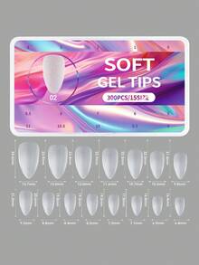 420Pcs/Box Matte Soft False Nails Full Transparent Almond Soak Off Gel Fake Nail Short T Shape Round Oval Capsule Tips Diy Press On Nails Nail Supplies Nails