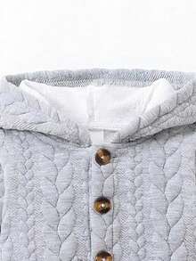 Baby Jungen Strukturierter Jacquard Kapuzenpullover, bequem & niedlich