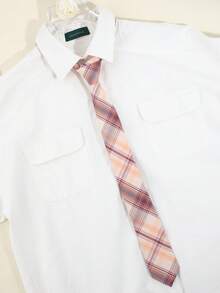 1pc Women's Casual JK Necktie, Plaid, Striped Pattern, School Style Suitable For Shirts, Uniforms, Dates, Campus, Casual Wear, Photo Matching For Dress For Christmas Decor