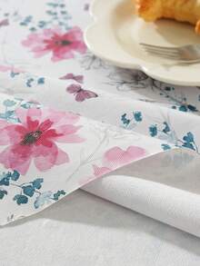 1 szt. Mały świeży kwiatowy wiejski obrus wodoodporny, olejoodporny i niespieralny prostokątny obrus na stół do herbaty