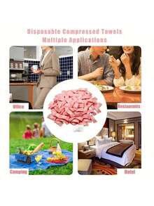 100pcs Disposable Compressed Towels, Portable Absorbent Towels Suitable For Outdoor Travel Camping