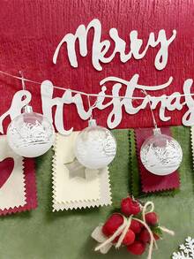 6 Stücke 6cm transparente Schneekugeln Anhänger für Weihnachtsbaum Dekoration, klare Christbaumkugeln zum Aufhängen, Weihnachten, Weihnachtsdekoration, Partydekoration, Fensterdekoration