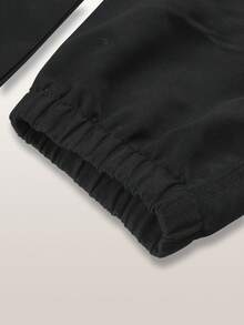 1 件装幼儿男童纯色休闲柔软舒适口袋及踝工装裤，适合 4-7 岁儿童，四季皆宜