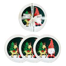 3pcs/Set Round Christmas Print Heat Insulation Pad Series, Cotton Rope Woven With Ribbon Packaging, Thick, Flexible, Multi-Purpose Insulation Pad For Cups, Bowls, Pots, Ideal For Christmas Gifts (Diameter: 7.09inch/18cm)