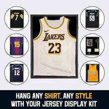 Jersey Wooden Frame Display -Shadow Box With 98% Acrylic And Hanger L Or XL Baseball Basketball Hockey Sport Shirt And Uniform Gifts Men (Black, 1 Pack)-Promotion - màu đen - Xem 4