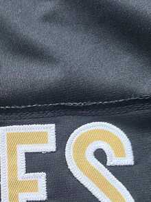 Personalisiertes Namen- und Nummern-Herren American Football Trikot, New Orleans Schwarz V-Ausschnitt, personalisiertes kurzärmeliges Shirt für Party, Spiel, Training, Wettkampf, Sport, Selbstgestaltung, S-XXL