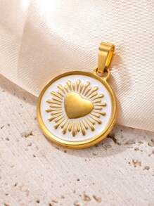 1 pezzo Ciondolo placcato in oro 18K in acciaio inossidabile, con design della Vergine Maria, croce, occhio del diavolo, tulipano bianco, per realizzare collane e orecchini, adatto per uso quotidiano, idea regalo