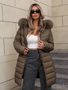 Giolshon Women's Lightweight Down Jacket - Hooded, Multi-Pocket, Suitable For Layering And Casual Outdoor Wear In Autumn/Winter - Mocha - View 4