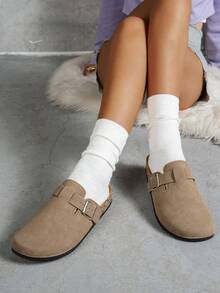 Ciabatte da donna casual tinta unita, disponibili in versione con fodera termica e senza fodera termica