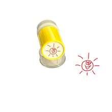 1pc Self-Inking Happy Sun Round Photosensitive Stamp, Fun Sun Pattern, Adds Creative Fun To Classroom, Teacher's Reward Stamp, Suitable For Home And Teacher Use - one-size - View 1