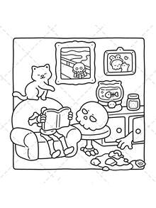 1pc SILLY SPOOKY Coco Coloring Book For Adults And Kids, Bold And Easy, Simple And Big Designs For Relaxat Colouring Books Christmas,Halloween Gift, Birthday Present, Children's Day,Student Supplies, Back To School Supplies, School Supplies