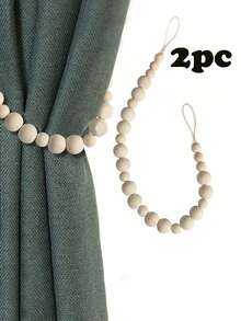 2pcs Bohemian Style Wooden Bead Curtain Tie Backs, Multiple Color Options - Multicolor - View 19