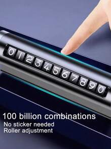 1pc Car Temporary Parking Permit, Roller Movable Car Number Plate, Creative Metal Parking Plate