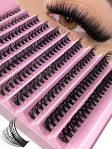 40D 仿貂皮 200 簇 0.07 毫米 D 卷 8-16 毫米混合自然睫毛延长 3D 俄罗斯喇叭形单根睫毛化妆工具睫毛簇、睫毛簇、单根睫毛、睫毛、假睫毛 - C - 查看 2