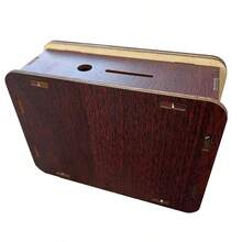 1pc Wooden Piggy Bank With Budget Number Display, Decorative Saving Box, Useful Home Finance Planner - Nâu sẫm - Xem 3