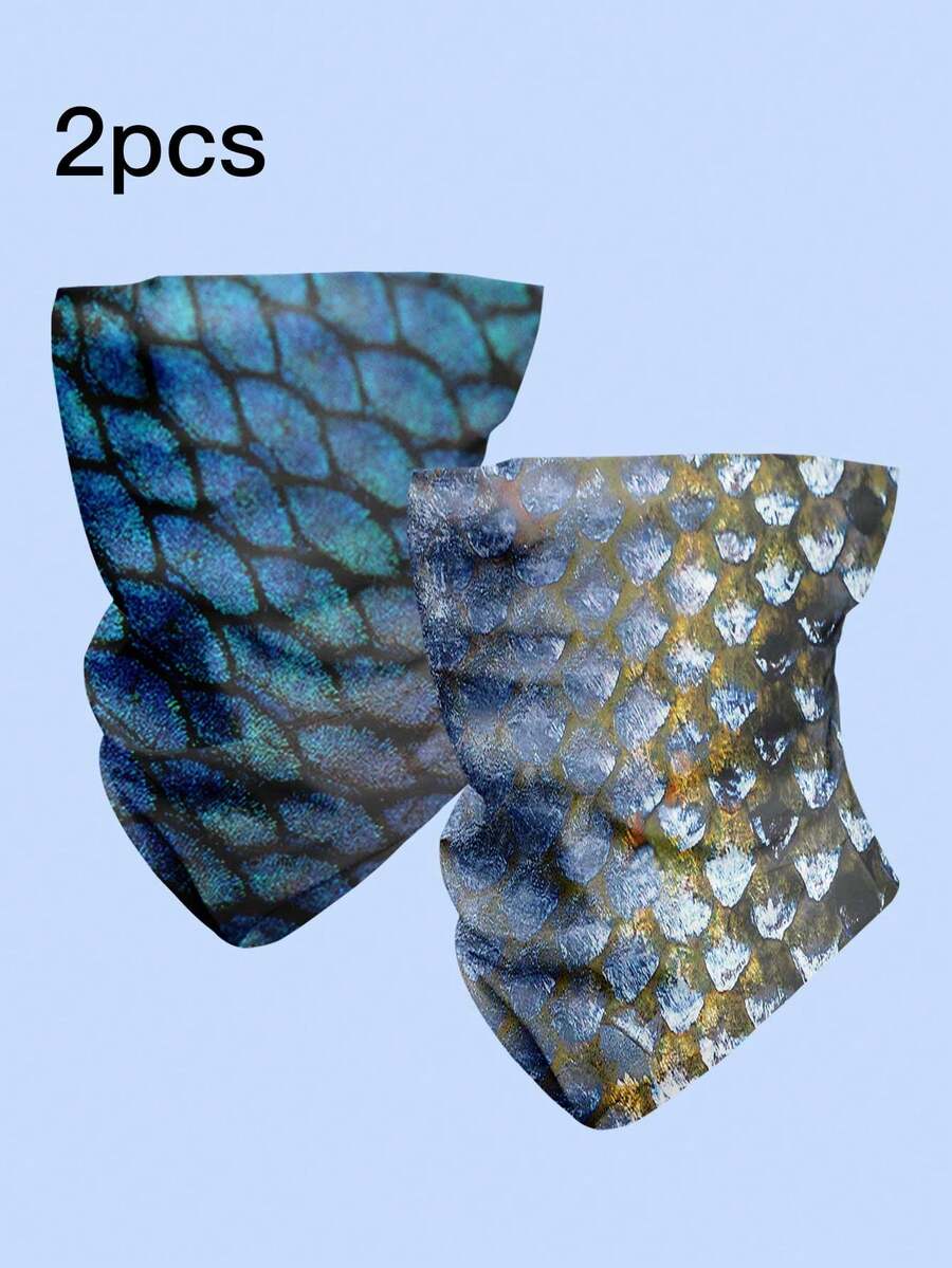 Airkeet 2pcs Set Outdoor Sunblock Neck Gaiter Quick-Drying Multifunctional Headband Breathable Neck Warmer For Cycling, Sports.