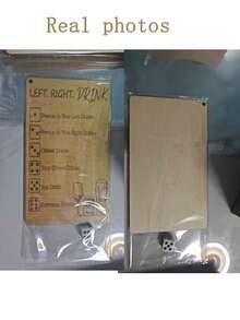 1 Set Left Right Drinking Game, Funny Dice Tray And Dice Bag, Party Bar Drinking Dice Game, Adult Drinking Game (Left Right Center), Entertaining Social Interactive Adult Board Game, Christmas - Multicolor - View 7