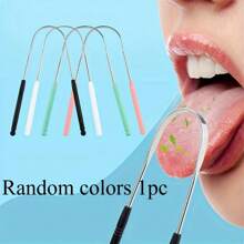 1/Piece, Adult U-Shaped Tongue Scraper, 1 Stainless Steel Tongue Scraper, Reducing Bad Breath, Men's And Women's Hygiene Products, Oral Care Tools, Living Room, Home, Bedroom, Bathroom, Household Items, Travel Supplies, Wedding, Queuing, Birthday, For Men, Parents, Friends, New Year, Accessories, Fun Gifts - White - View 2