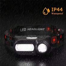 1PC Portable LED Headlamp XPE+COB Headlight Induction 18650 Battery USB Rechargeable Waterproof Camping Torch Powerful Head Lamp