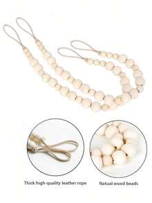 2pcs Bohemian Style Wooden Bead Curtain Tie Backs, Multiple Color Options - Multicolor - View 6