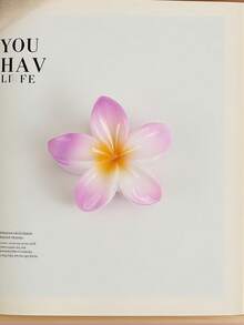 1PS/3PS/18 芙蓉花/夏威夷花休闲ABS塑料（ABS树脂）2025新款蛋花沙滩、旅行、派对、度假、返校季甜美后脑勺卷发夹清新简约发饰，适合装扮配饰 - 彩色 - 查看 11