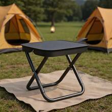 Portable Collapsible Stool & Folding Chair, Lightweight Portable Chair For Adults, Holds Up To 250LBS, Small Camping Stool For Hiking & Fishing - 黑色 - 查看 8