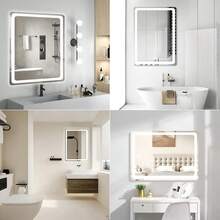 Espejo LED de Baño Espejo Led Rectangular 70x50cms Para Baño Sistema One Touch Con 3 Colores De Luz (fría, Cálida, Neutra) Dimmeable - Blanco - Ver 9