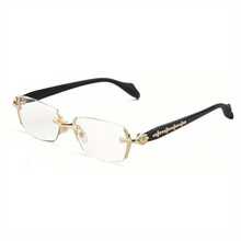 Frameless Transparent Glasses For Women And Men - Fashionable Rectangular Frame With Gold Decoration, Lightweight And Durable, PC Material, Suitable For Fashion And Daily Use, Fashion Glasses |   Elegant Eyewear |   Lightweight Glasses - Vàng - Xem 7