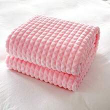 300g High Density Solid Color Flannel Blanket, New 2025 Collection - Baby Pink - View 3