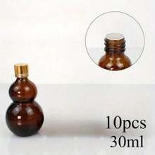 10pcs 1.01oz Brown Essential Oil Bottles With Roller Balls - Fragrance-Free, Perfect For Travel & Cosmetics - Brown - View 8