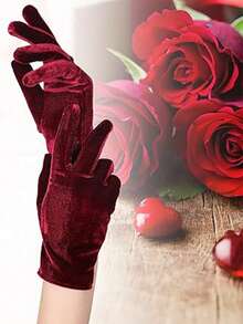 D EXCEED 1Pair 50s Women's Short Full-Finger Gloves – Elegant Accessories – For Opera Performances, Afternoon Tea Gatherings, Wedding Ceremonies, Vintage Cocktail Parties & Classic Formal Dinners​ Halloween