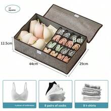 1pc Fabric Drawer Type Underwear Storage Box, Home Use Socks Panties Organizer, Wardrobe Intimate Apparel Storage Solution - Multicolor - View 14
