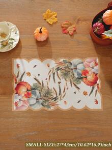1 pièce Chemin de table en polyester imprimé numériquement, motif citrouille et blé, convient pour la table à manger, le meuble TV, la commode, les étagères, la décoration d'intérieur, les festivals, Halloween, les fêtes, les mariages, toutes les saisons, plusieurs tailles disponibles
